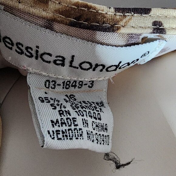 JESSICA LONDON Brown Tan Animal Print Pullover Sleeveless Dress Womens Size 16 - Picture 5 of 6